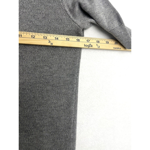 Eddie Bauer Popover Ribbed Knit Sweater Gray Short Sleeves Size XS Minimalist - Picture 3 of 12